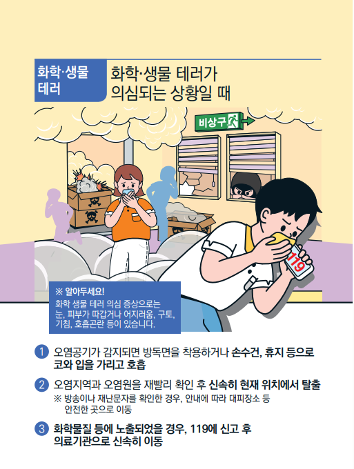 화학·생물 테러 행동요령 그림