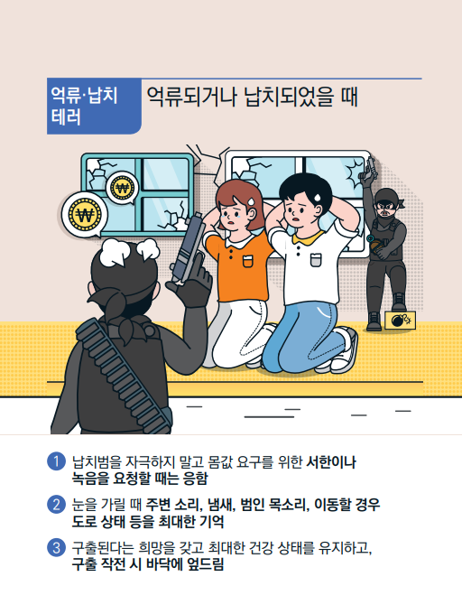 억류·납치 테러 행동요령 그림