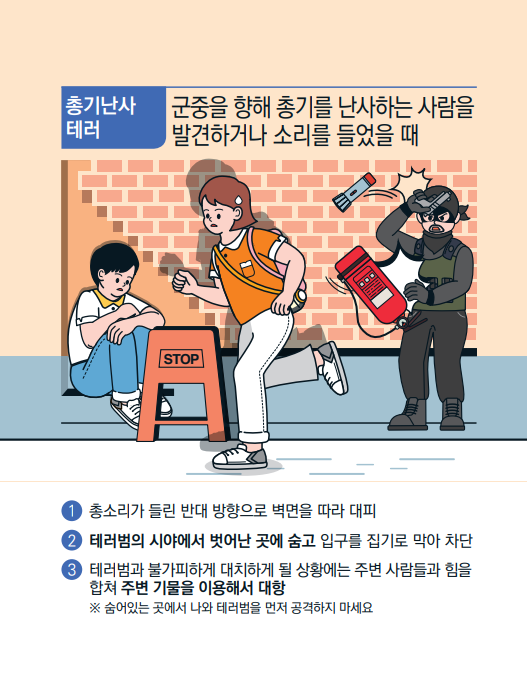 총기난사 테러 행동요령 그림