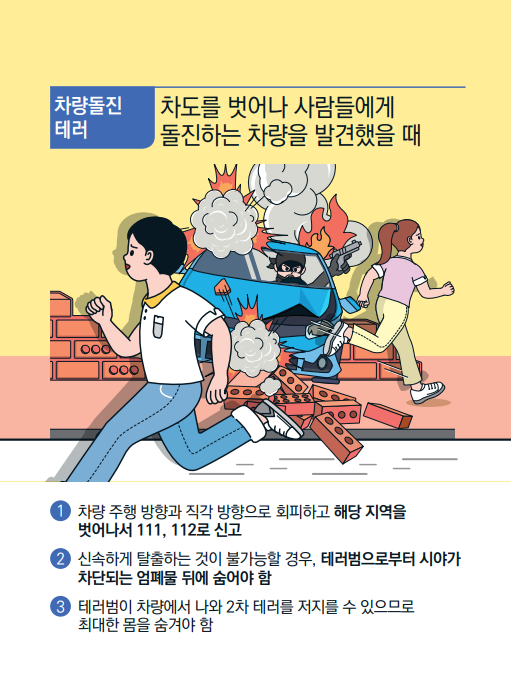 차량돌진 테러 행동요령 그림