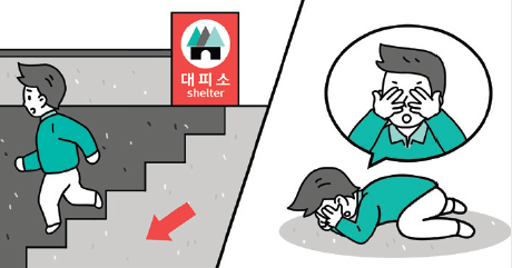 핵·방사능 피해시 행동요령 그림